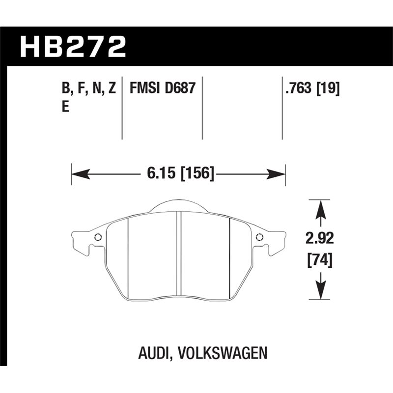 Hawk Performance HPS Brake Pads (HB272F.763)