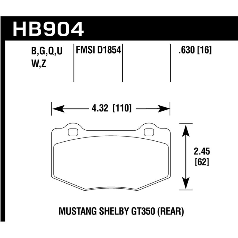 Hawk Performance DTC-30 Brake Pads (HB904W.630)