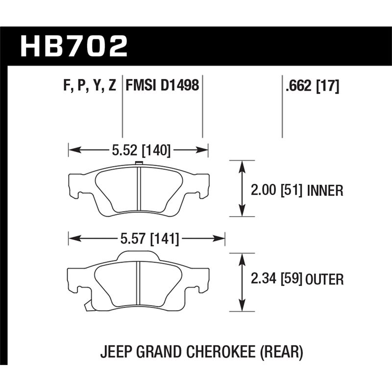 Hawk Performance HPS 5.0 Brake Pads (HB702B.662)