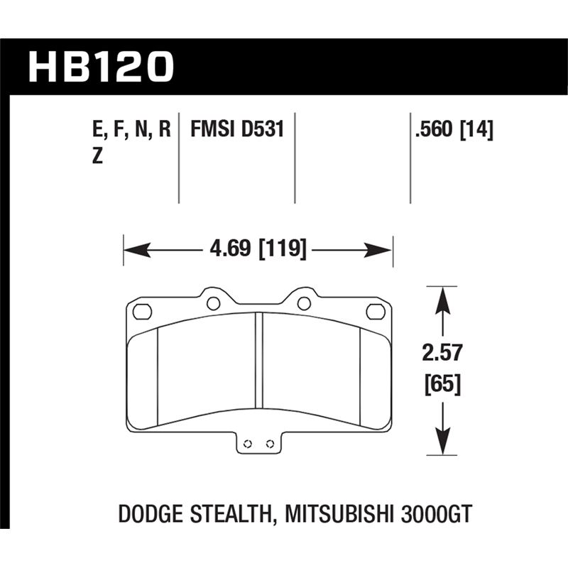 Hawk Performance HPS Brake Pads (HB120F.560)