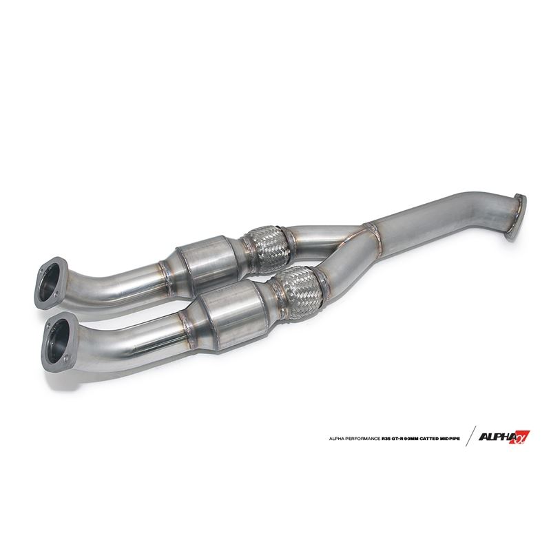 ALPHA Performance R35 GT-R 90mm Catted Midpipe - 9