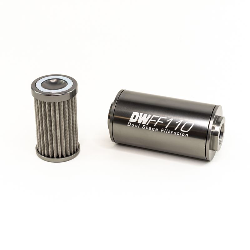 In-line fuel filter element and housing kit stainl