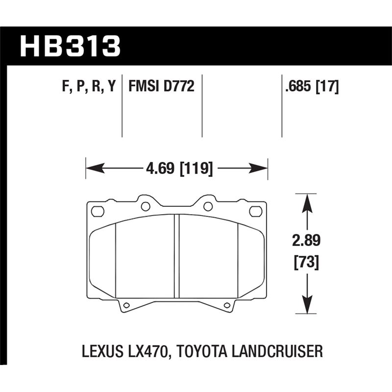 Hawk Performance HPS 5.0 Brake Pads (HB313B.685)