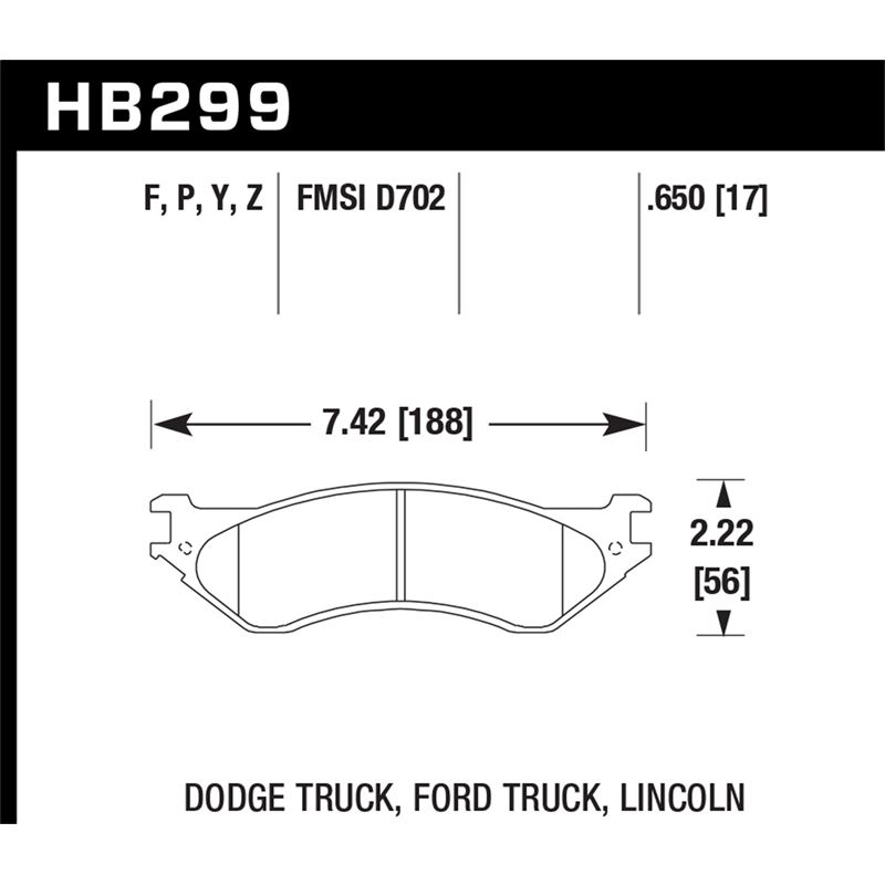 Hawk Performance HPS Brake Pads (HB299F.650)