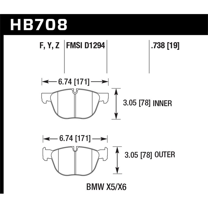Hawk Performance HPS 5.0 Brake Pads (HB708B.738)