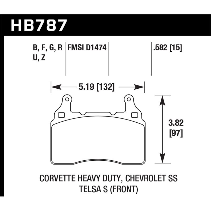 Hawk Performance HPS 5.0 Brake Pads (HB787B.582)