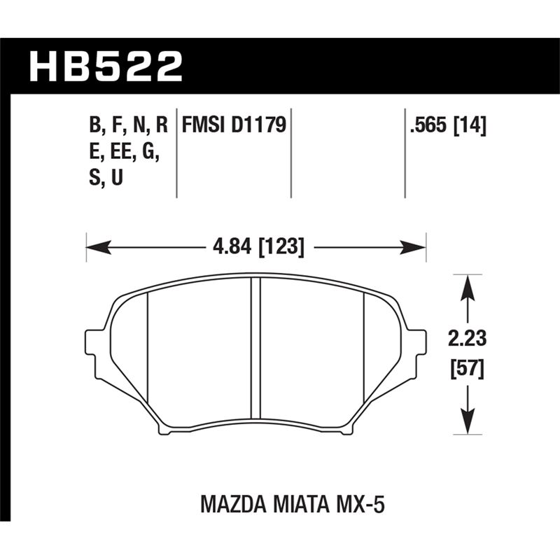 Hawk Performance HPS Brake Pads (HB522F.565)