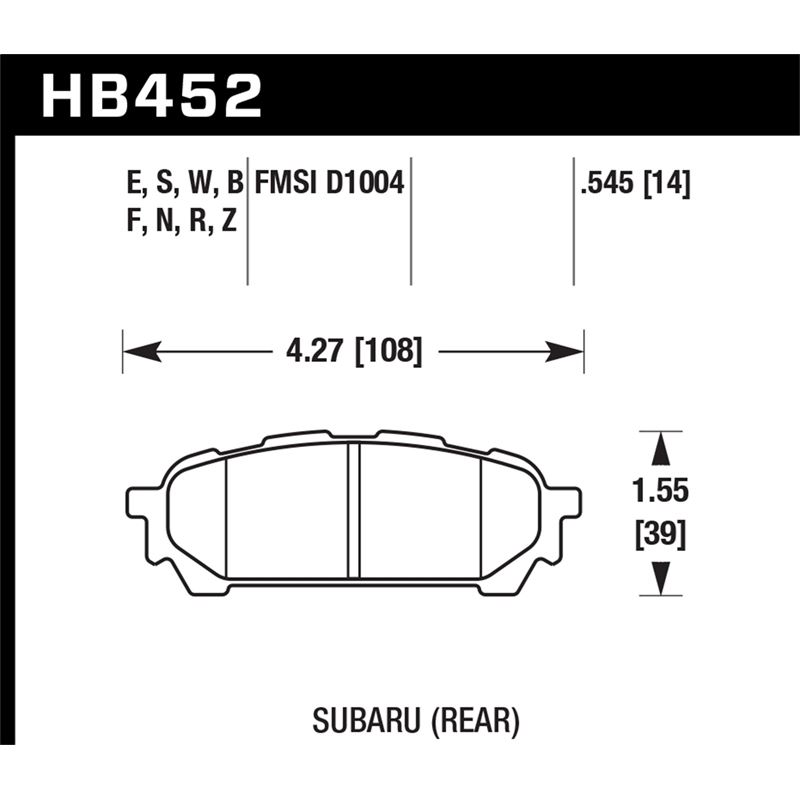 Hawk Performance Blue 9012 Brake Pads (HB452E.545)