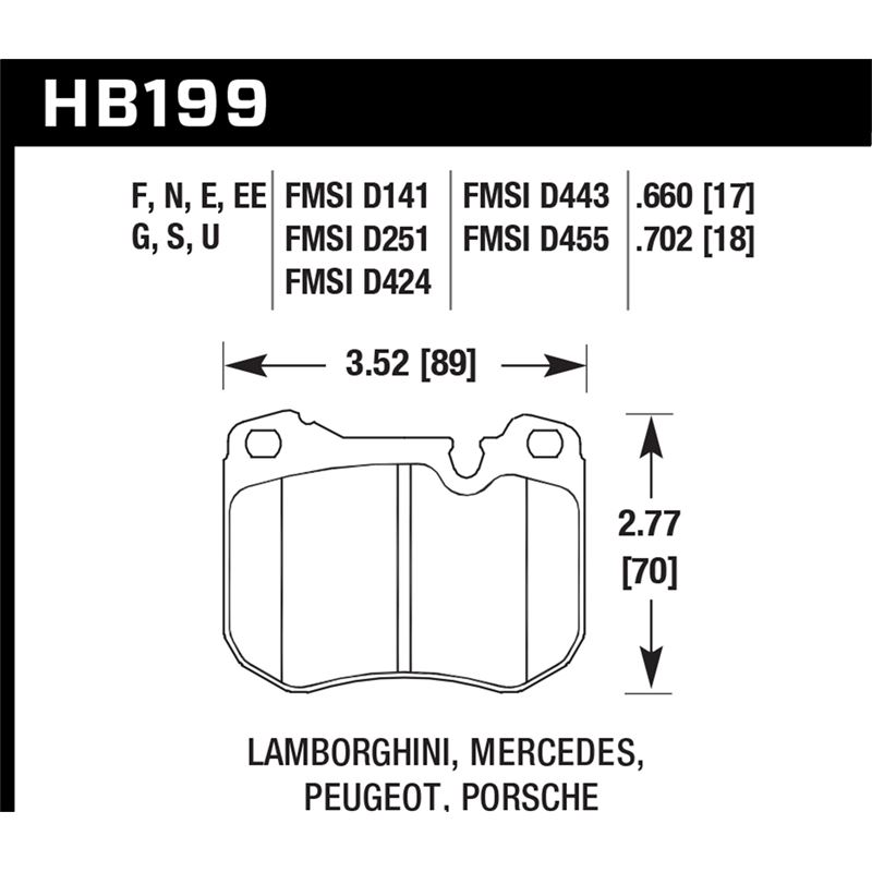 Hawk Performance HP Plus Brake Pads (HB199N.702)