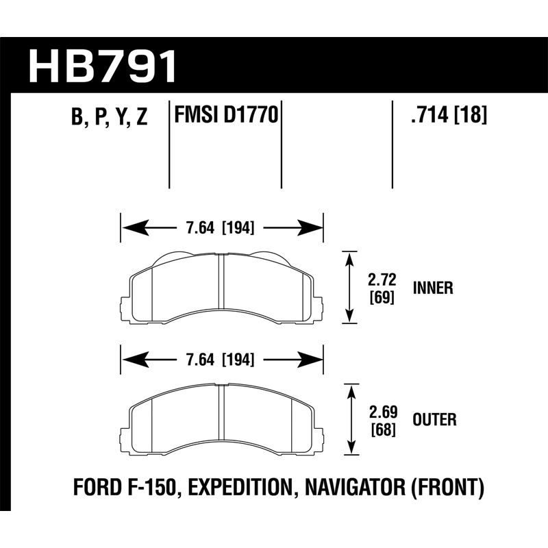 Hawk Performance HPS 5.0 Brake Pads (HB791B.714)