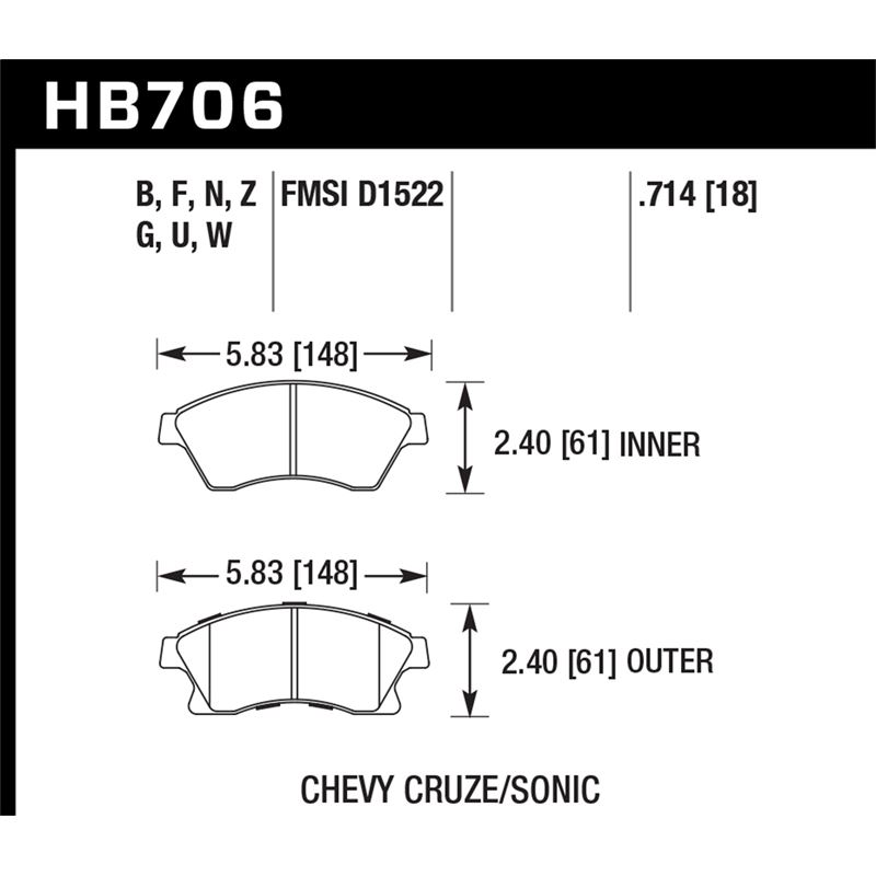 Hawk Performance HPS 5.0 Brake Pads (HB706B.714)