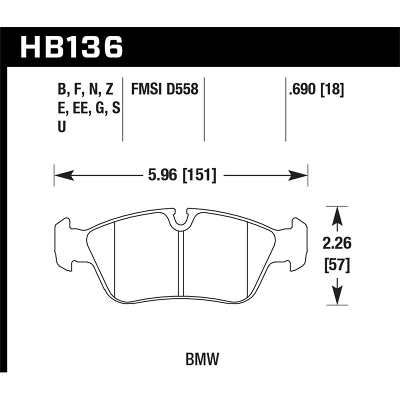 Hawk Performance DTC-60 Brake Pads (HB136G.690)