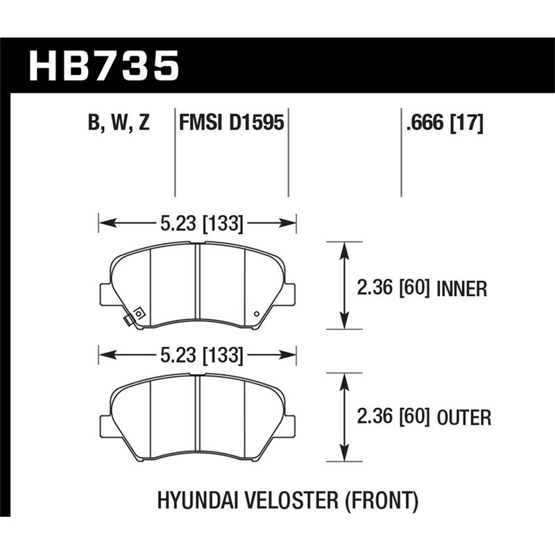 Hawk Performance DTC-30 Brake Pads (HB735W.666)