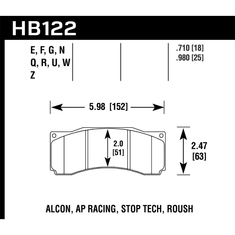 Hawk Performance Street Brake Pads (HB122F.980)