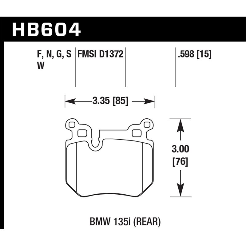 Hawk Performance DTC-30 Brake Pads (HB604W.598)
