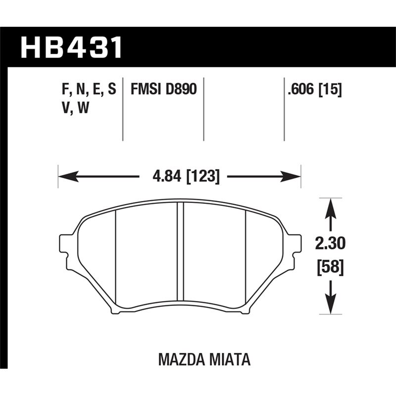 Hawk Performance HPS Brake Pads (HB431F.606)