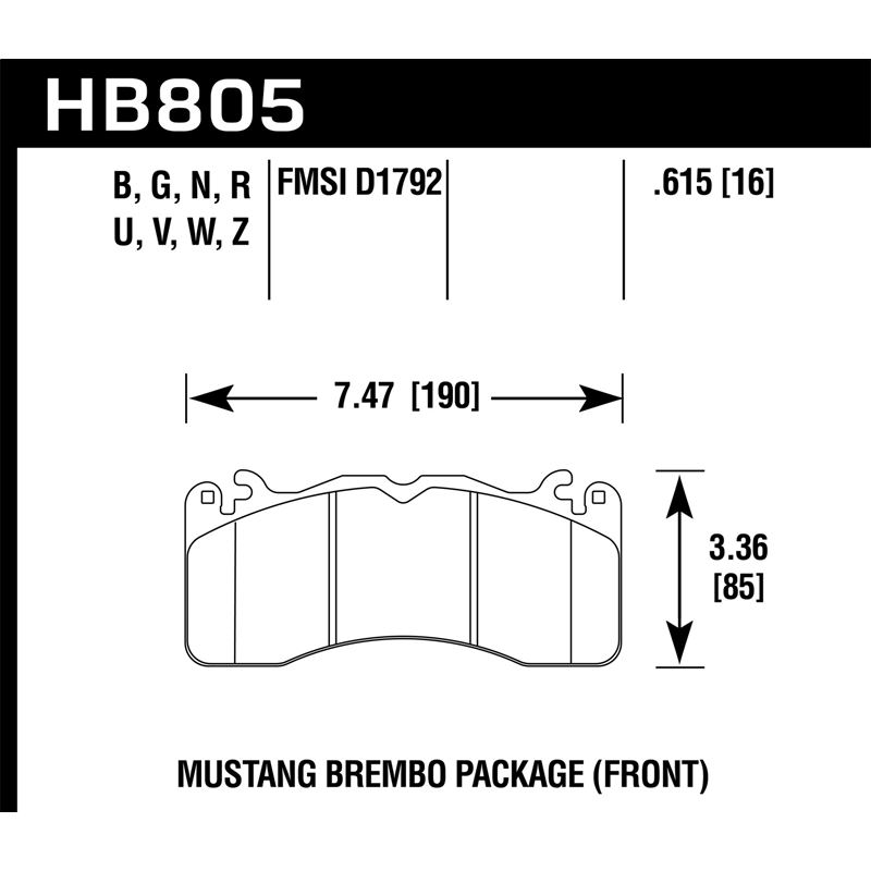 Hawk Performance HPS 5.0 Brake Pads (HB805B.615)