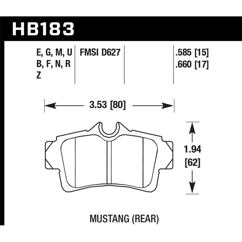 Hawk Performance HPS 5.0 Brake Pads (HB183B.585)