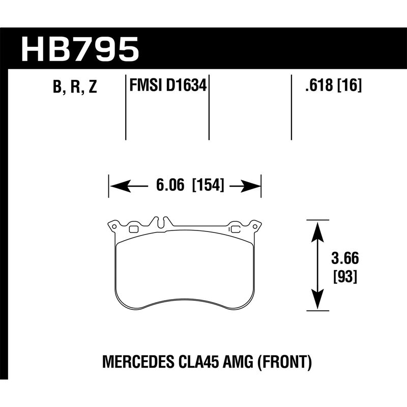 Hawk Performance HPS 5.0 Brake Pads (HB795B.618)