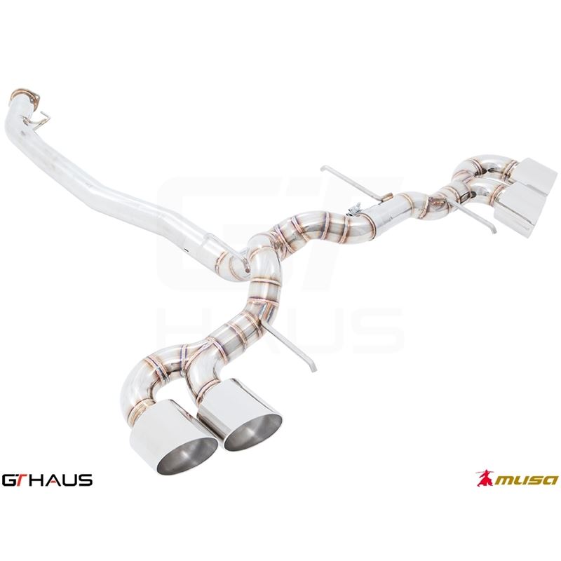 GTHAUS GT Racing Exhaust (Dual Side)- Stainless- N