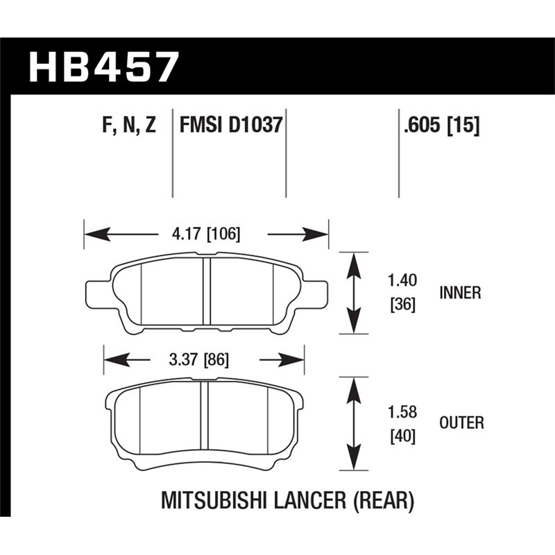 Hawk Performance HPS Brake Pads (HB457F.605)
