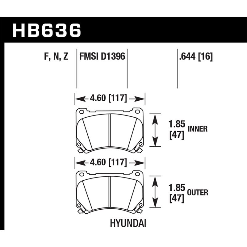 Hawk Performance HP Plus Brake Pads (HB636N.644)