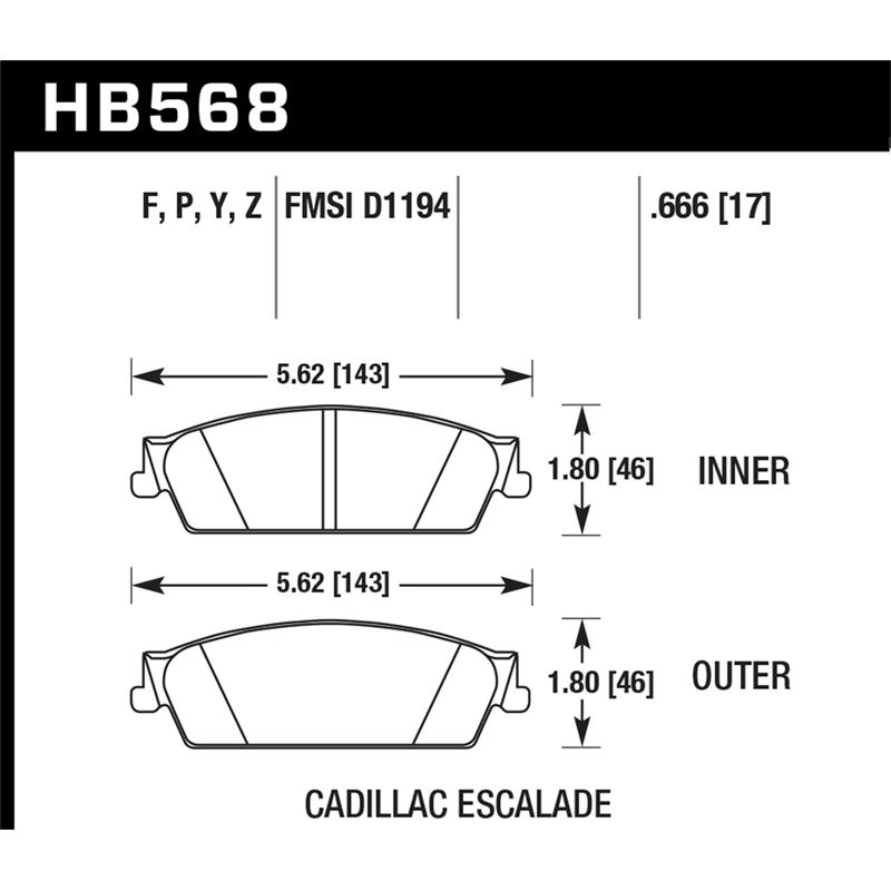 Hawk Performance HPS Brake Pads (HB568F.666)