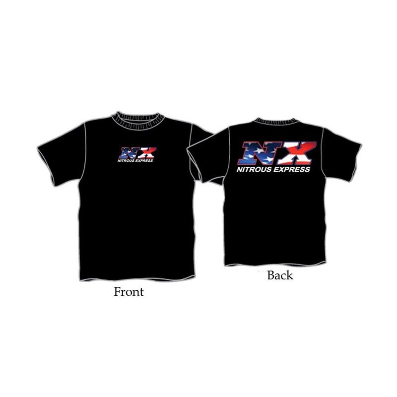 Nitrous Express Black T-Shirt with American Flag N
