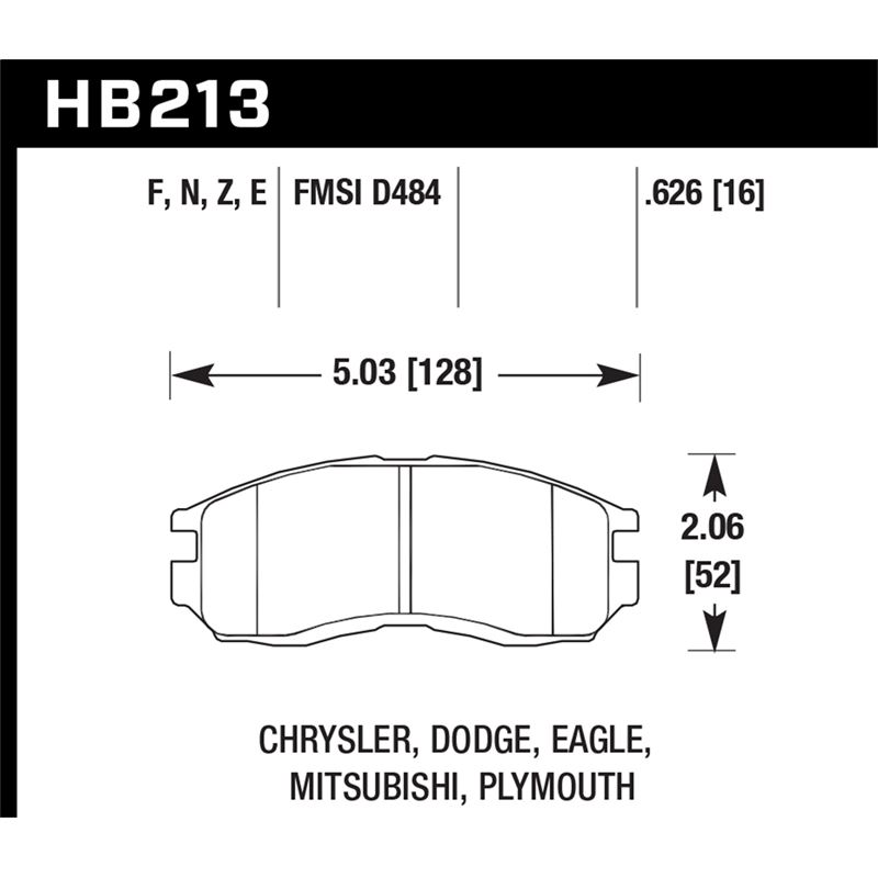 Hawk Performance Performance Ceramic Brake Pads (H