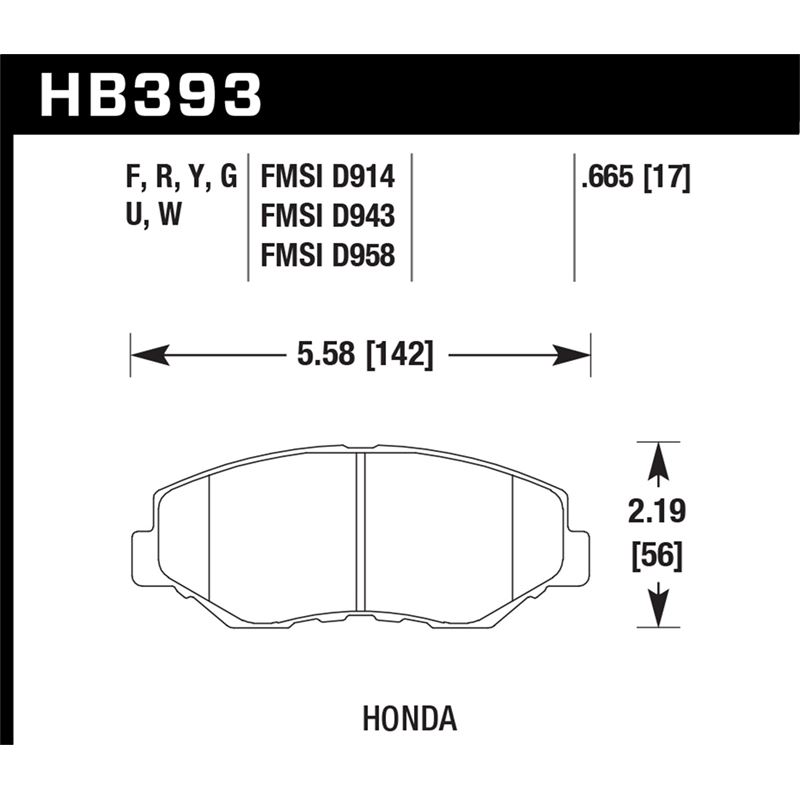 Hawk Performance HPS Brake Pads (HB393F.665)