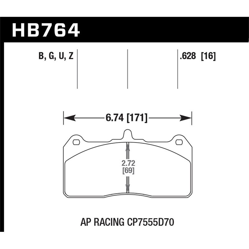 Hawk Performance DTC-70 Disc Brake Pad (HB764U.628