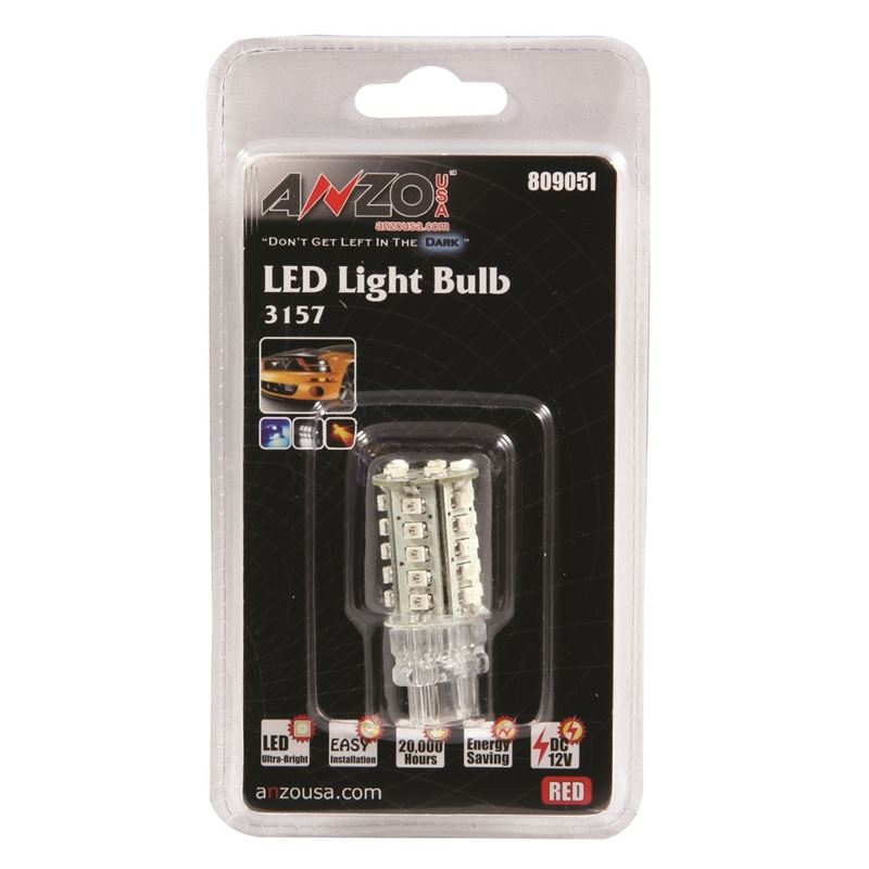 ANZO LED Bulbs Universal 3157 Red - 30 LEDs 2in Ta