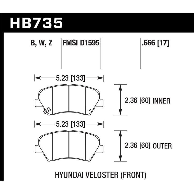 Hawk Performance HPS 5.0 Disc Brake Pad for 2013-2