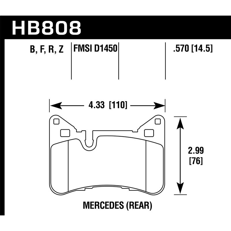 Hawk Performance HPS Brake Pads (HB808F.570)