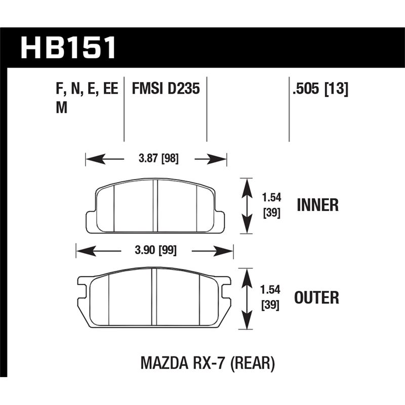 Hawk Performance HPS Brake Pads (HB151F.505)