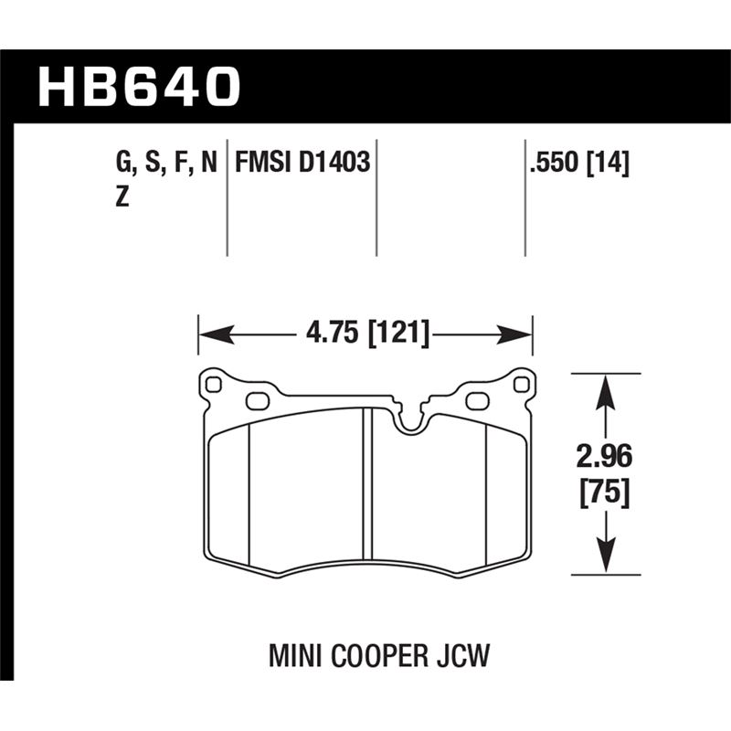 Hawk Performance HP Plus Brake Pads (HB640N.550)