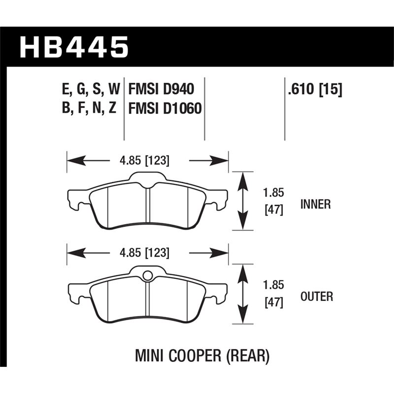 Hawk Performance DTC-30 Brake Pads (HB445W.610)