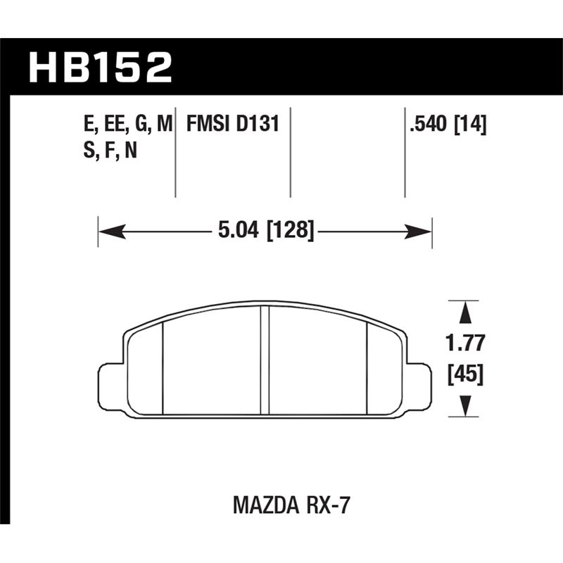 Hawk Performance HPS Brake Pads (HB152F.540)