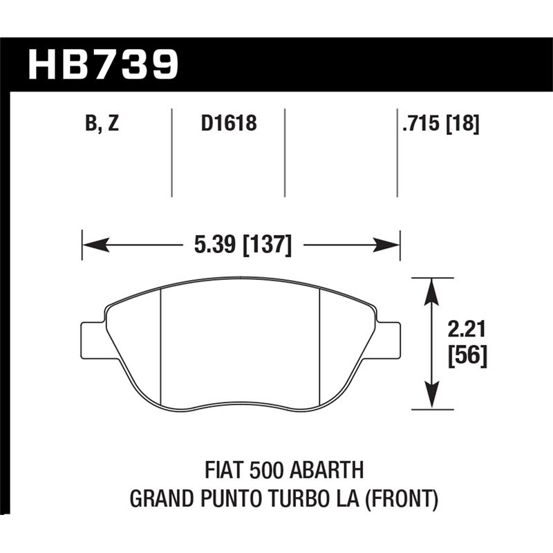 Hawk Performance HPS 5.0 Brake Pads (HB739B.715)