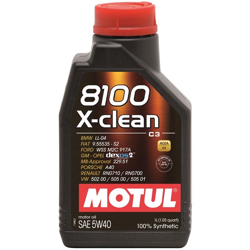 Motul 8100 X-CLEAN 5W40 1L Synthetic Engine Oil fo