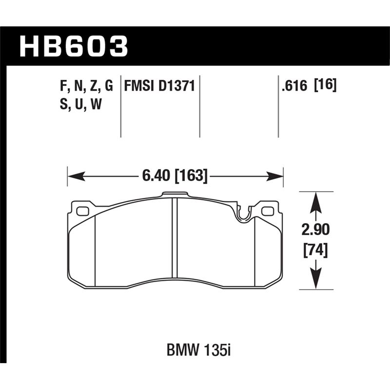 Hawk Performance HPS Brake Pads (HB603F.616)