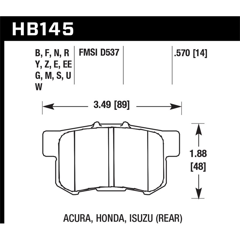 Hawk Performance DTC-30 Brake Pads (HB145W.570)