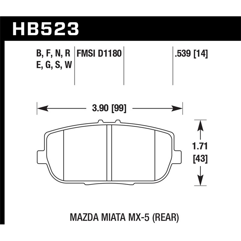 Hawk Performance DTC-30 Brake Pads (HB523W.539)