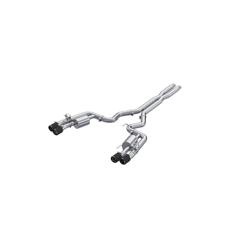 MBRP 3in. Cat Back Quad Rear Exit T304 CF Tip: Act