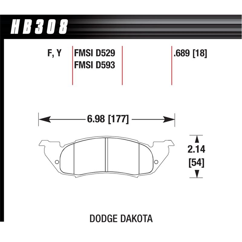 Hawk Performance HPS Brake Pads (HB308F.689)