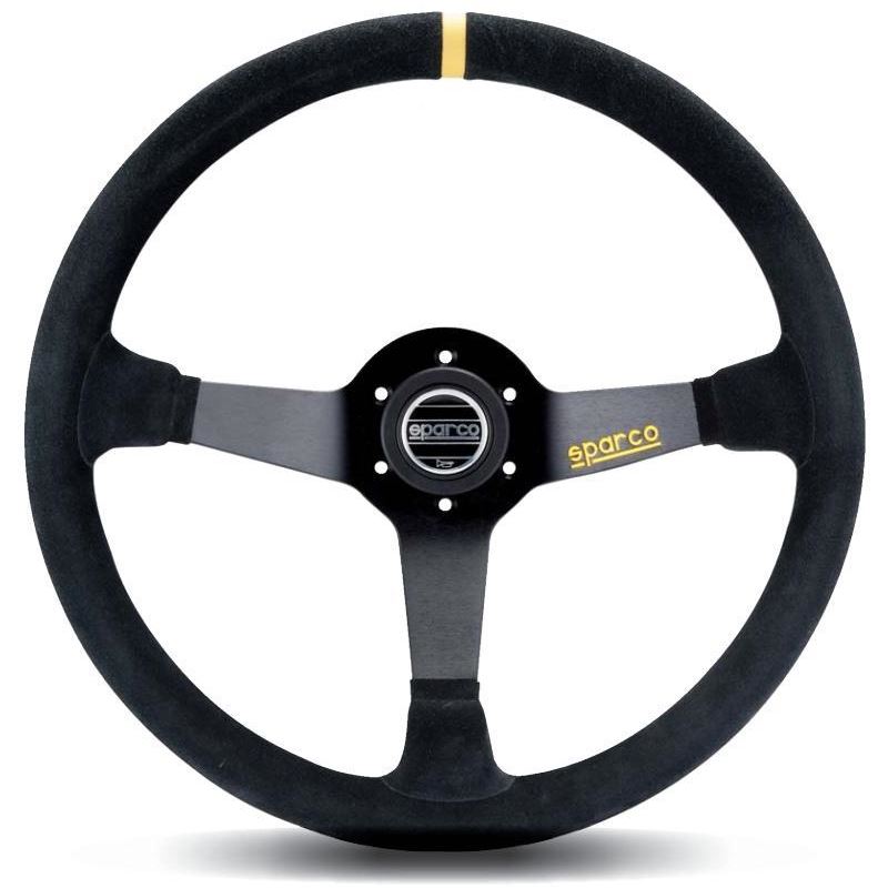 Sparco R368 Racing Steering Wheel, Black Suede (01
