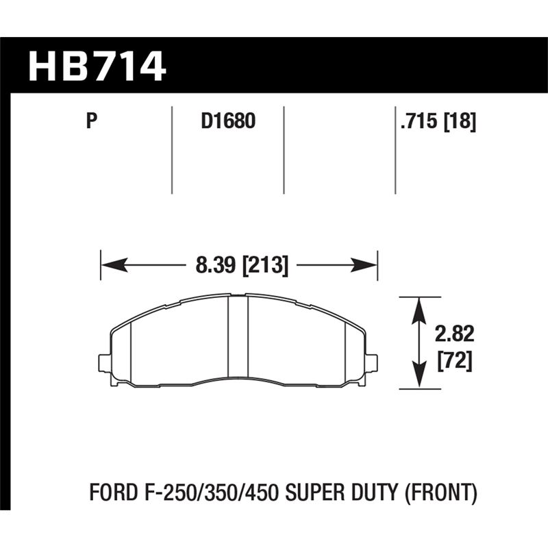 Hawk Performance Super Duty Brake Pads (HB714P.715