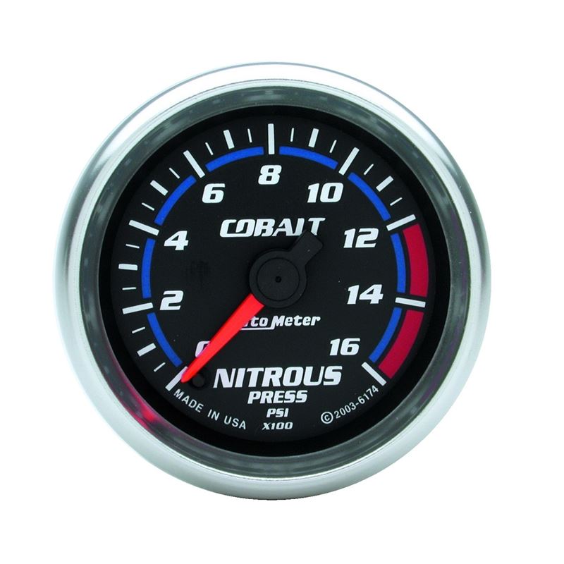 AutoMeter 2-1/6in Cobalt Nitrous Pressure Gauge 0-