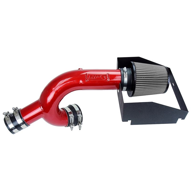 HPS Red Cold Air Intake Kit Heat Shield Cool Ram 8