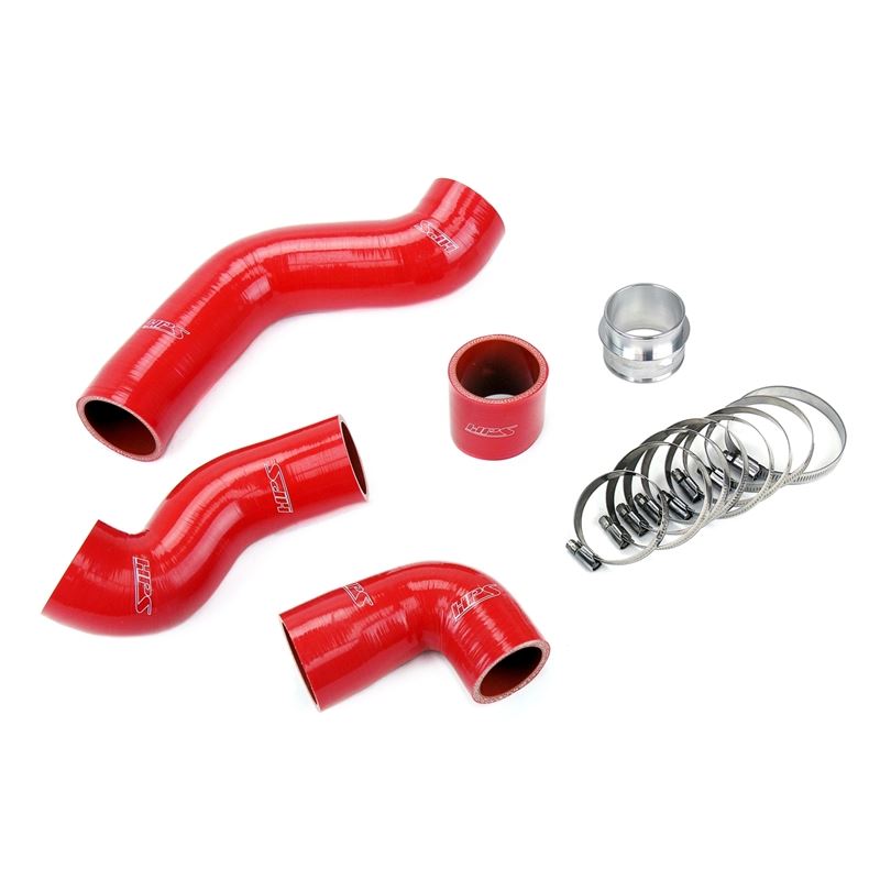 HPS Red Reinforced Silicone Intercooler Hose Kit f